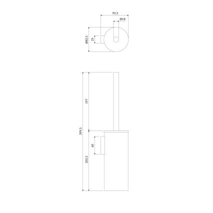 OMNIRES MP60621CR - Wandgemonteerde toiletborstel MODERN PROJECT glanzend chroom