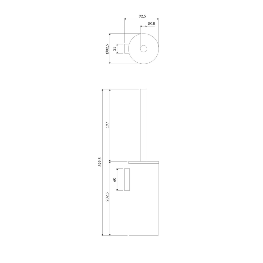OMNIRES MP60621CR - Wandgemonteerde toiletborstel MODERN PROJECT glanzend chroom