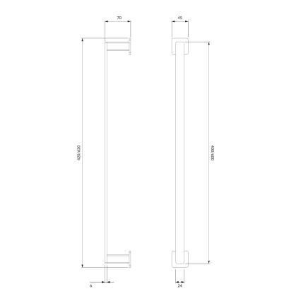 OMNIRES NL80214CR - Handdoekhouder voor aan de muur NELSON 42 cm glanzend chroom