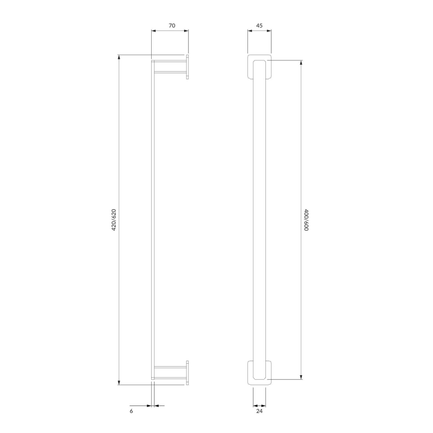 OMNIRES NL80214CR - Handdoekhouder voor aan de muur NELSON 42 cm glanzend chroom