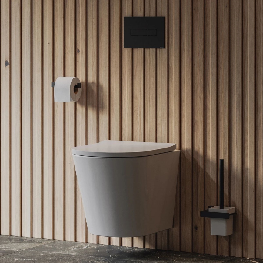 OMNIRES NL80620BL - Wandtoiletborstel NELSON mat zwart