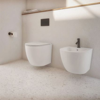 OMNIRES OTTAWABIBP - Bidet mural OTTAWA en céramique / blanc brillant