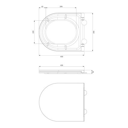 OMNIRES OTTAWADEBP - Wc-bril SoftClose OTTAWA duroplast/glanzend wit