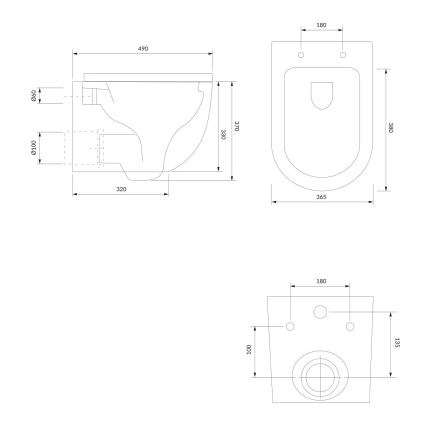 OMNIRES OTTAWAMWBM - Wandtoilet met toiletbril SoftClose OTTAWA keramiek/mat wit