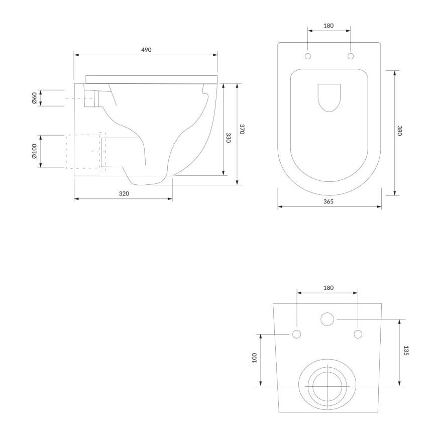 OMNIRES OTTAWAMWBM - Wandtoilet met toiletbril SoftClose OTTAWA keramiek/mat wit