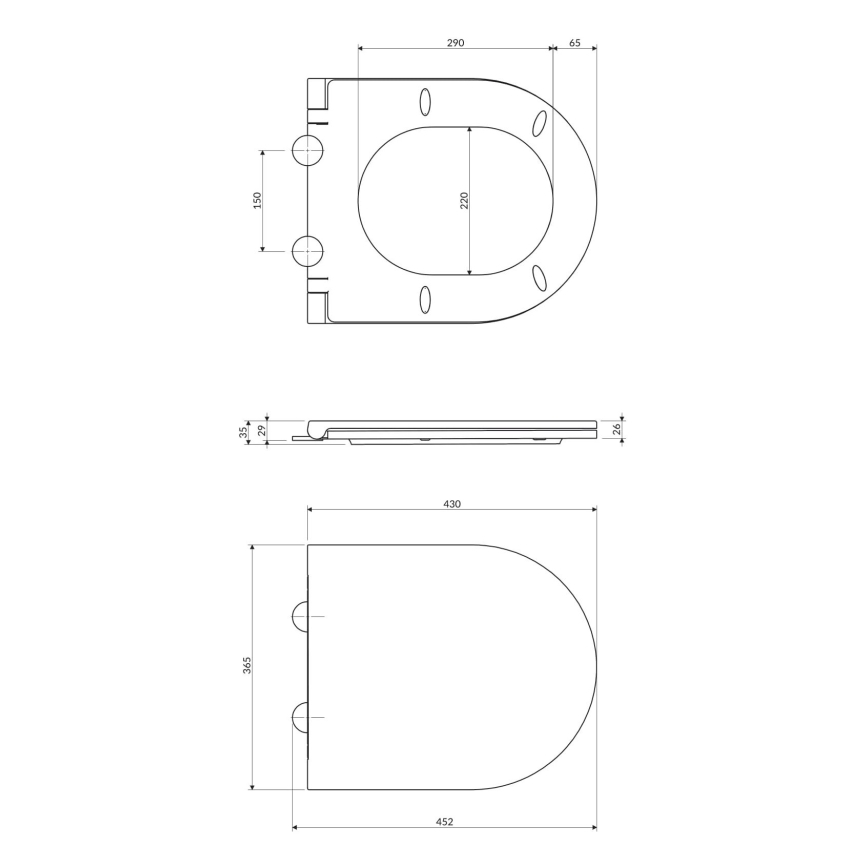 OMNIRES OTTAWASPDEBP - Wc-bril SoftClose OTTAWA duroplast/glanzend wit