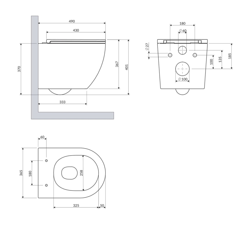 OMNIRES OTTAWASPXMWBM - Hangend toilet OTTAWA met SoftClose-zitting, keramiek, mat wit
