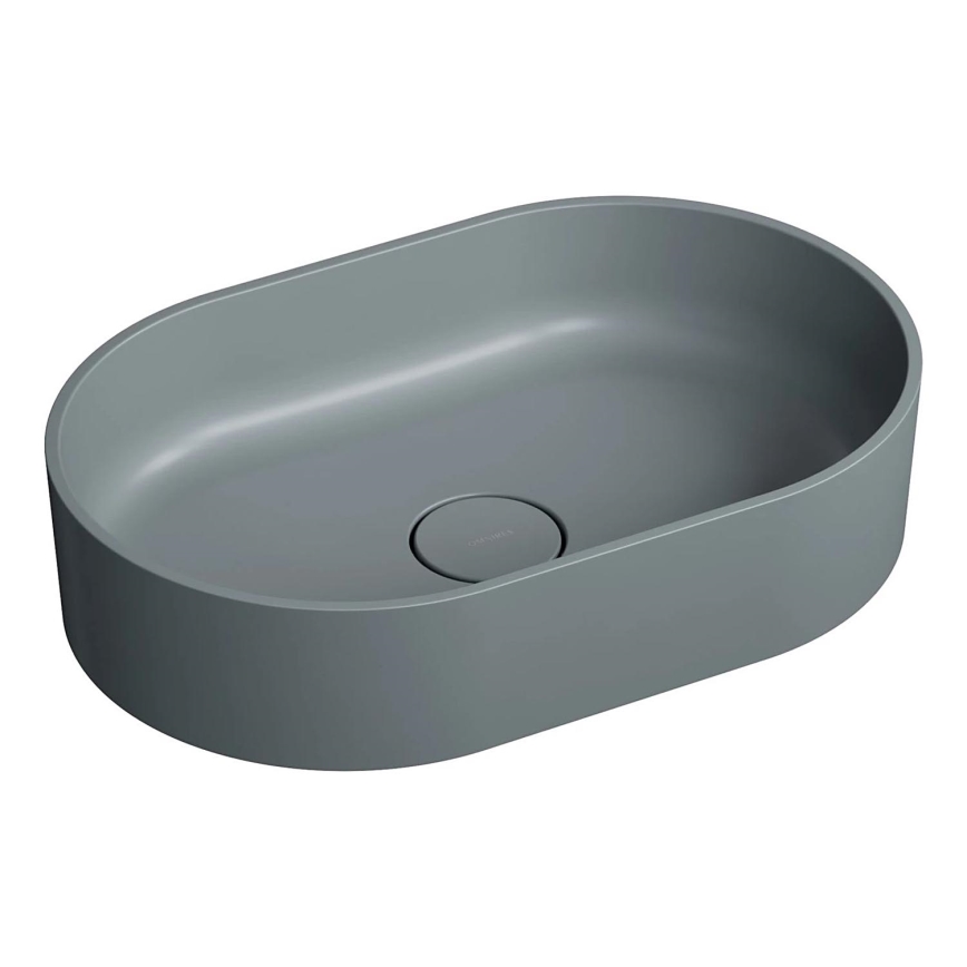 OMNIRES OVOUNAG - Opbouwwastafel OVO 55x36 cm dolomiet/mat asgrijs