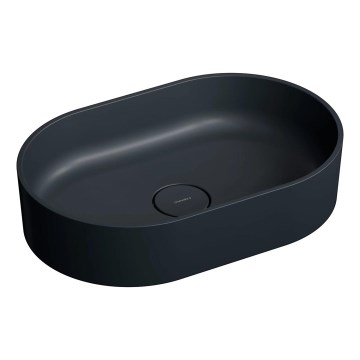 OMNIRES OVOUNBLV - Lavabo à poser OVO 55x36 cm dolomite/noir mat lave