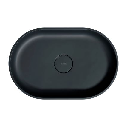 OMNIRES OVOUNBLV - Opbouwwastafel OVO 55x36 cm dolomiet/mat zwart lava
