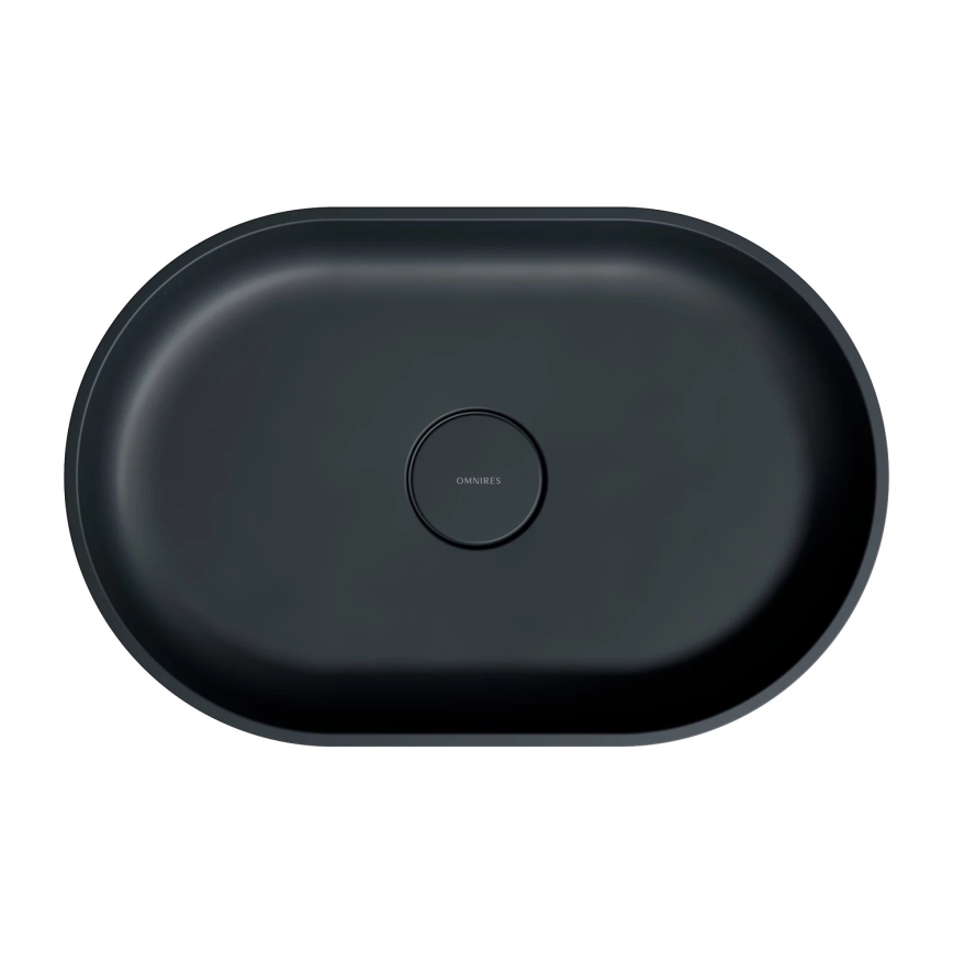OMNIRES OVOUNBLV - Opbouwwastafel OVO 55x36 cm dolomiet/mat zwart lava