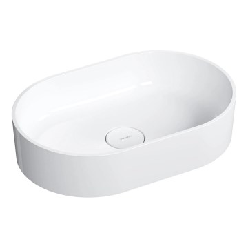 OMNIRES OVOUNBP - Opzetwastafel OVO 55x36 cm dolomiet/glanzend wit