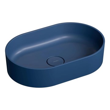 OMNIRES OVOUNMB - Lavabo à poser OVO 55x36 cm dolomite/bleu minuit mat