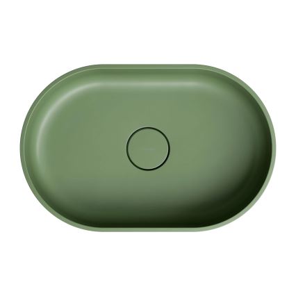 OMNIRES OVOUNOL - Opbouwwastafel OVO 55x36 cm dolomiet/mat olijfgroen