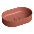 OMNIRES OVOUNTE - Opbouwwastafel OVO 55x36 cm dolomiet/mat terracotta