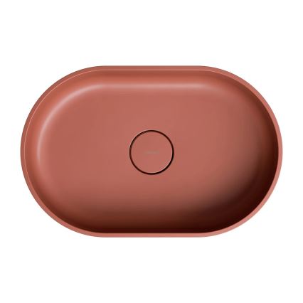 OMNIRES OVOUNTE - Opbouwwastafel OVO 55x36 cm dolomiet/mat terracotta