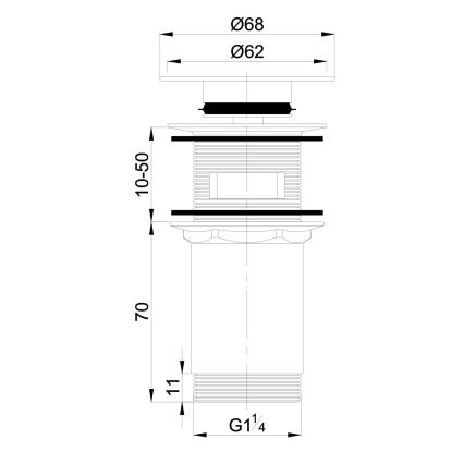 OMNIRES P706CR - Wastafel afva CLICK-CLACK diameter 6,8 cm glanzend chroom