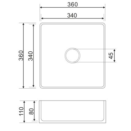 OMNIRES PASADENA360BP - Opzetwastafel PASADENA 36x36 cm keramiek/glanzend wit