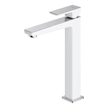 OMNIRES PM7412CRB - Kraan voor wastafel PARMA 27,3 cm glanzend chroom/wit