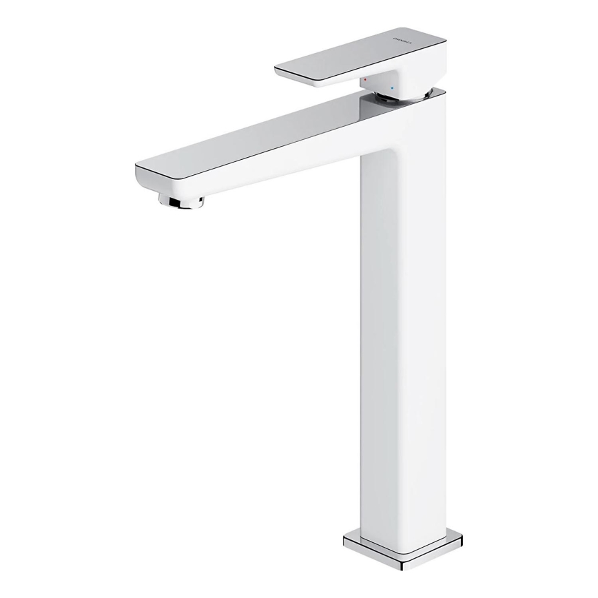 OMNIRES PM7412CRB - Kraan voor wastafel PARMA 27,3 cm glanzend chroom/wit