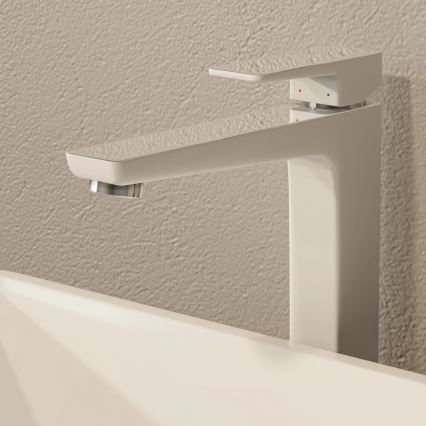 OMNIRES PM7412CRB - Kraan voor wastafel PARMA 27,3 cm glanzend chroom/wit