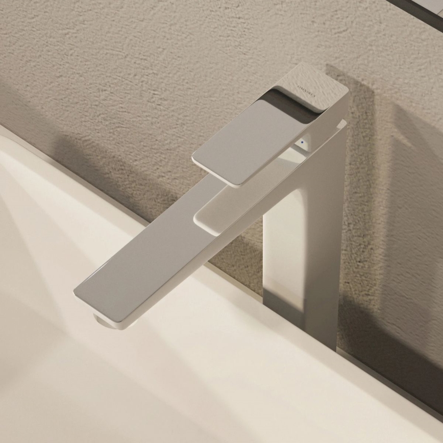 OMNIRES PM7412CRB - Kraan voor wastafel PARMA 27,3 cm glanzend chroom/wit