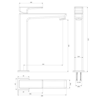 OMNIRES PM7412CRB - Kraan voor wastafel PARMA 27,3 cm glanzend chroom/wit