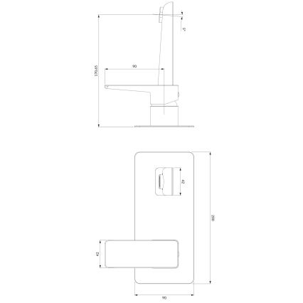 OMNIRES PM7415BL - Robinet de lavabo pour installation encastrée PARMA mat noir