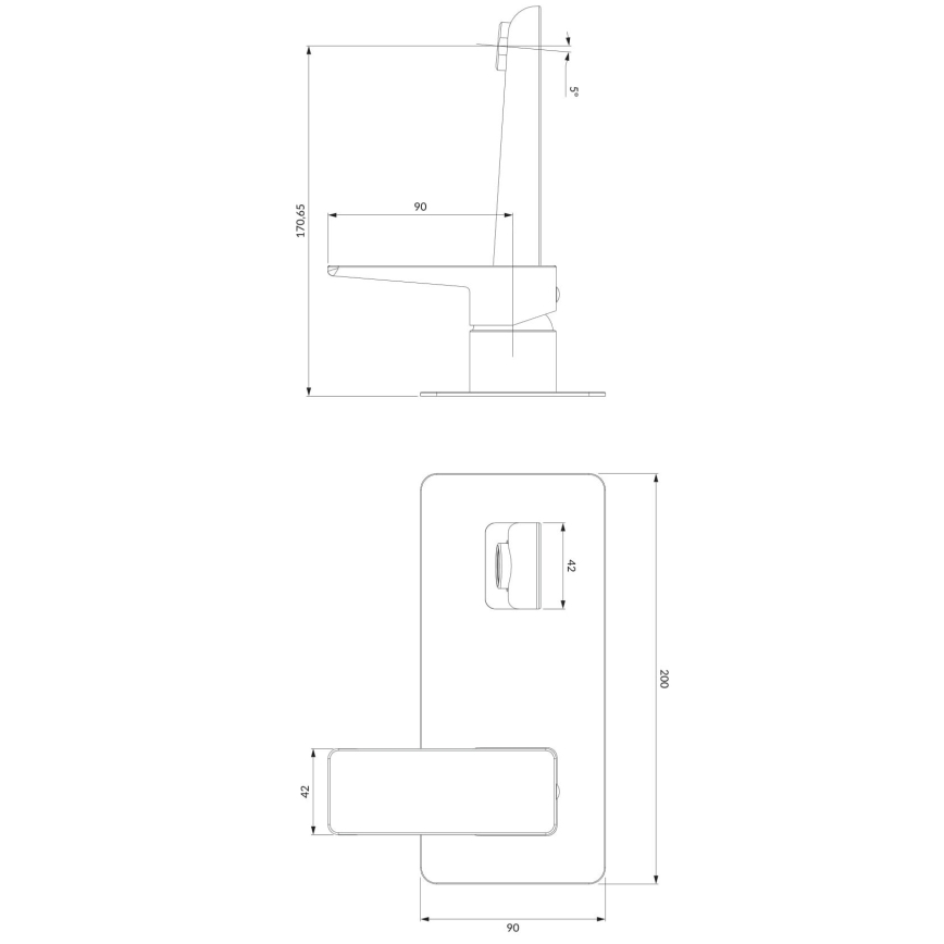 OMNIRES PM7415BL - Robinet de lavabo pour installation encastrée PARMA mat noir