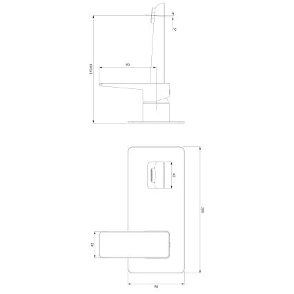 OMNIRES PM7415CR - Robinet de lavabo pour installation encastrée PARMA chrome brillant