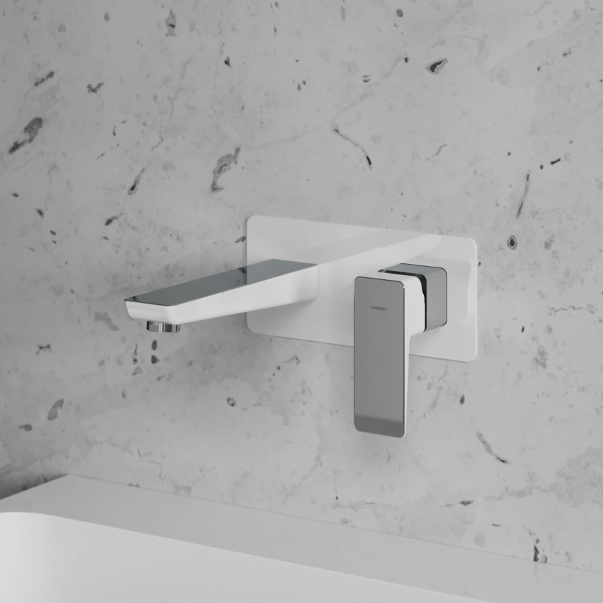 OMNIRES PM7415CRB - Robinet de lavabo pour installation encastrée PARMA chrome brillant/blanc