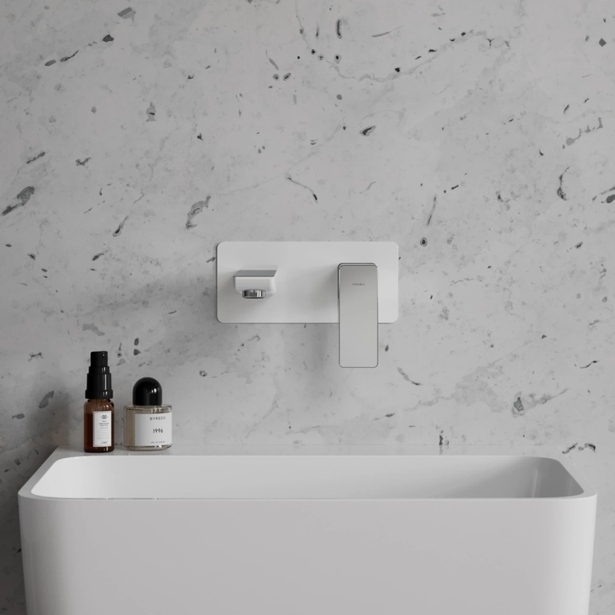 OMNIRES PM7415CRB - Robinet de lavabo pour installation encastrée PARMA chrome brillant/blanc