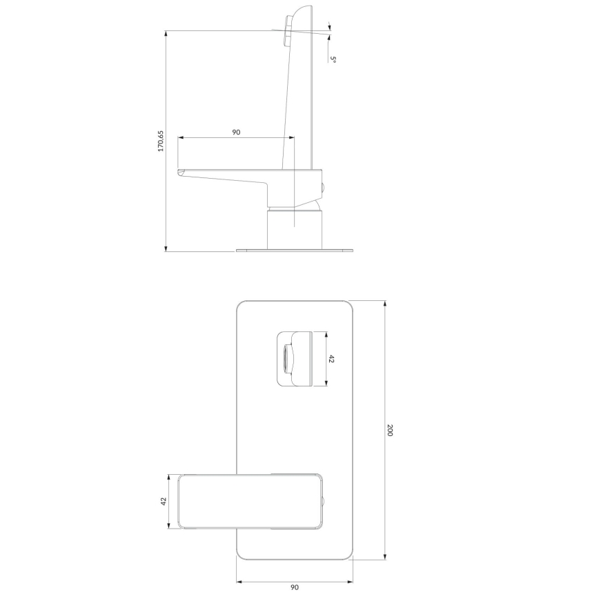 OMNIRES PM7415CRB - Wastafelkraan voor inbouwmontage PARMA glanzend chroom/wit