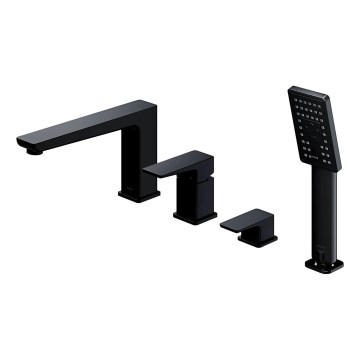OMNIRES PM7432BL - Robinet de baignoire 4 trous PARMA mat noir