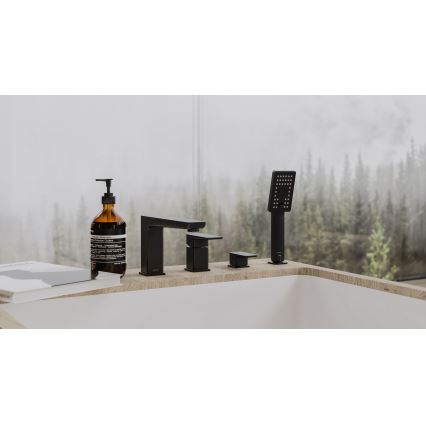 OMNIRES PM7432BL - Robinet de baignoire 4 trous PARMA mat noir