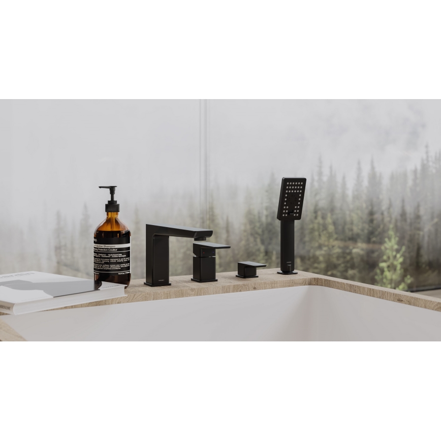 OMNIRES PM7432BL - Robinet de baignoire 4 trous PARMA mat noir