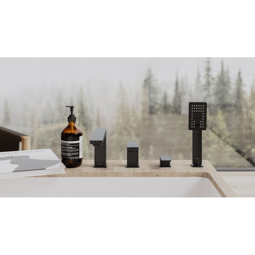 OMNIRES PM7432BL - Robinet de baignoire 4 trous PARMA mat noir