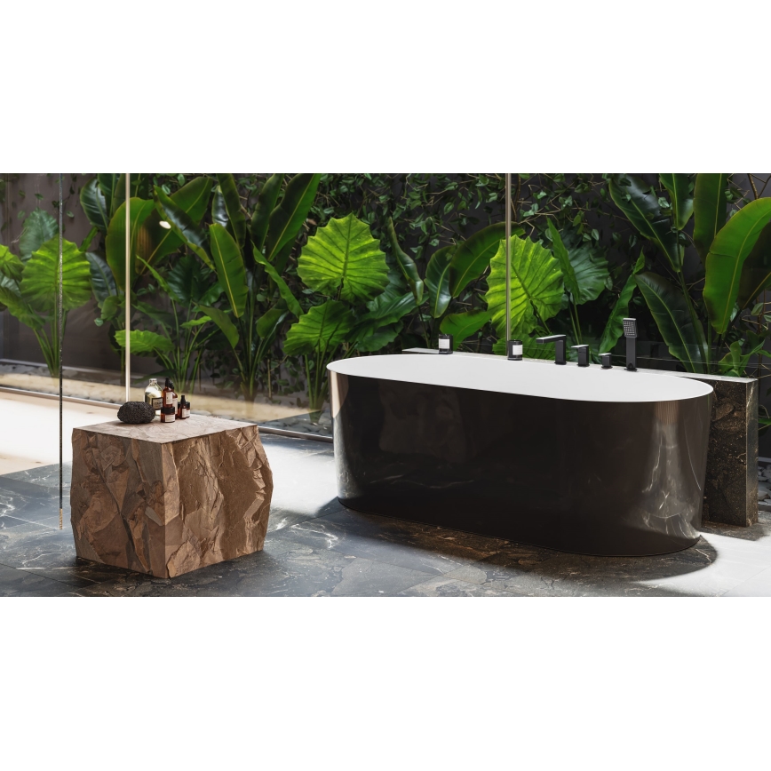 OMNIRES PM7432BL - Robinet de baignoire 4 trous PARMA mat noir