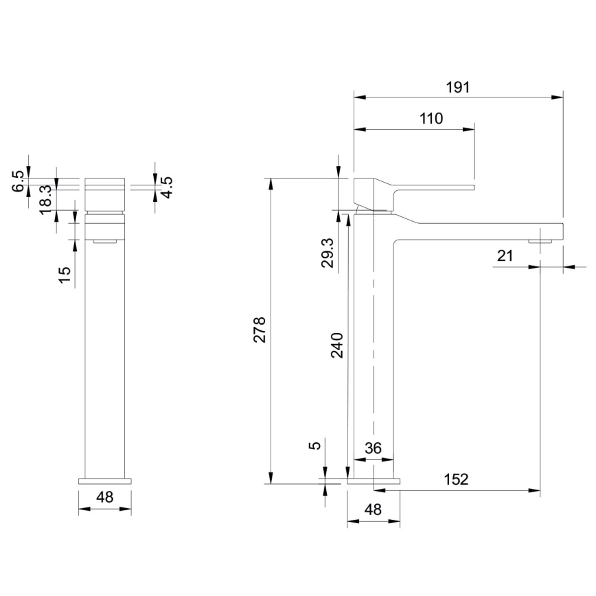 OMNIRES SL7712CR - Robinet de lavabo SLIDE 27,8 cm chrome brillant