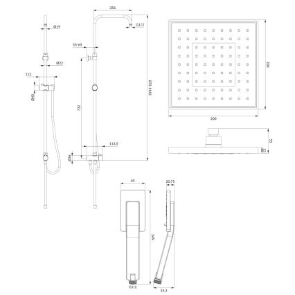 OMNIRES SYSJIMJIMCR - Colonne de douche JIMJIM chrome brillant