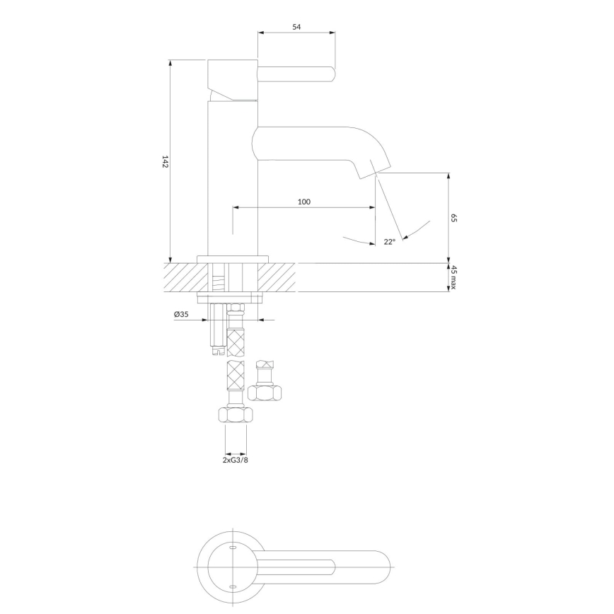 OMNIRES Y1210CR - Robinet de lavabo Y 14,2 cm chrome brillant