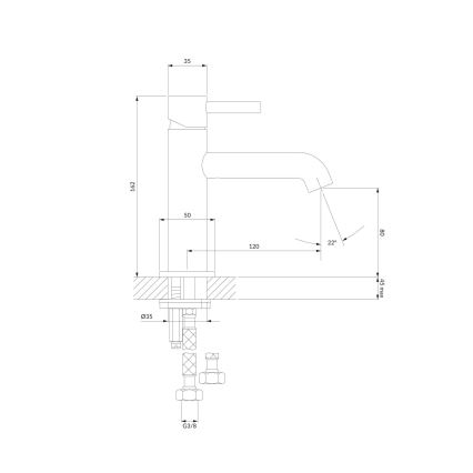OMNIRES Y1210NCR - Kraan voor wastafel Y 16,2 cm glanzend chroom