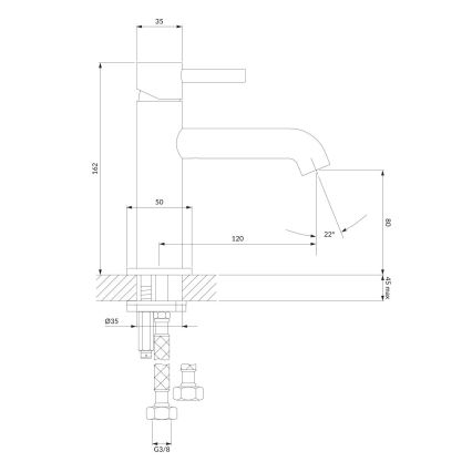 OMNIRES Y1210NGLB - Mitigeur pour lavabo Y 16,2 cm doré brossé