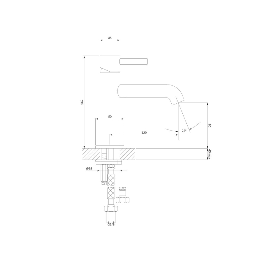 OMNIRES Y1210NGR - Kraan voor wastafel Y 16,2 cm geborsteld grafiet