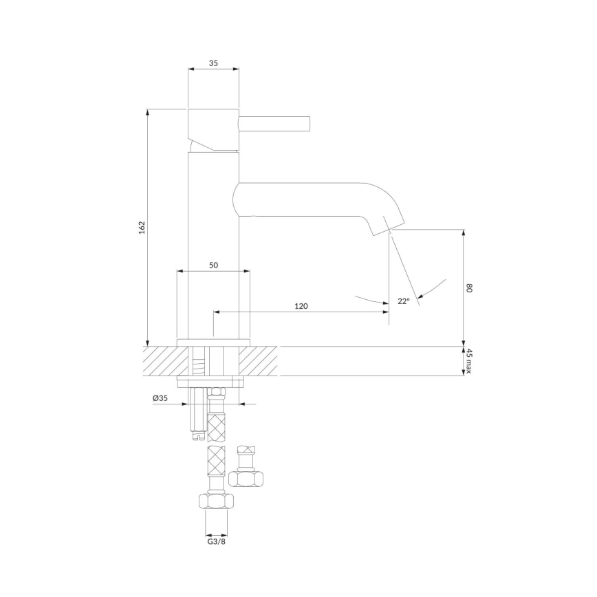 OMNIRES Y1210NNI - Kraan voor wastafel Y 16,2 cm geborsteld nikkel