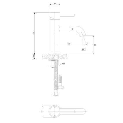 OMNIRES Y1210STCR - Kraan voor wastafel Y 17,8 cm glanzend chroom