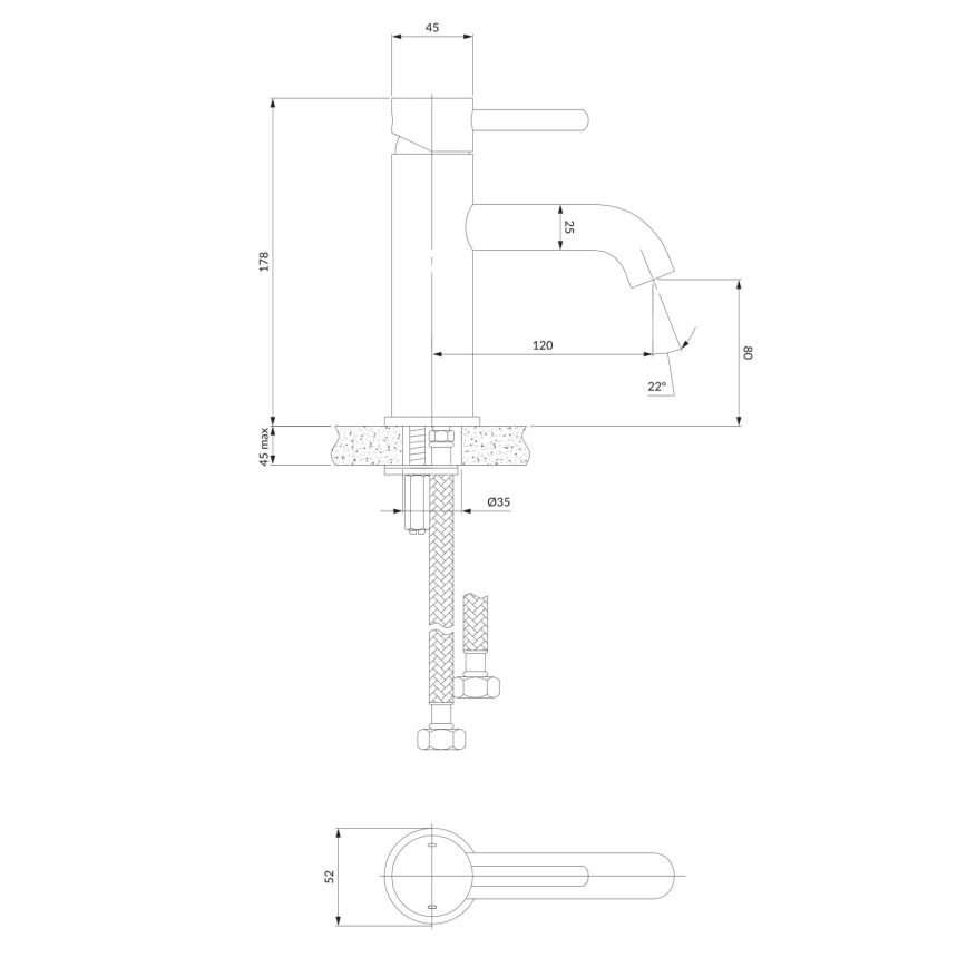 OMNIRES Y1210STCR - Kraan voor wastafel Y 17,8 cm glanzend chroom