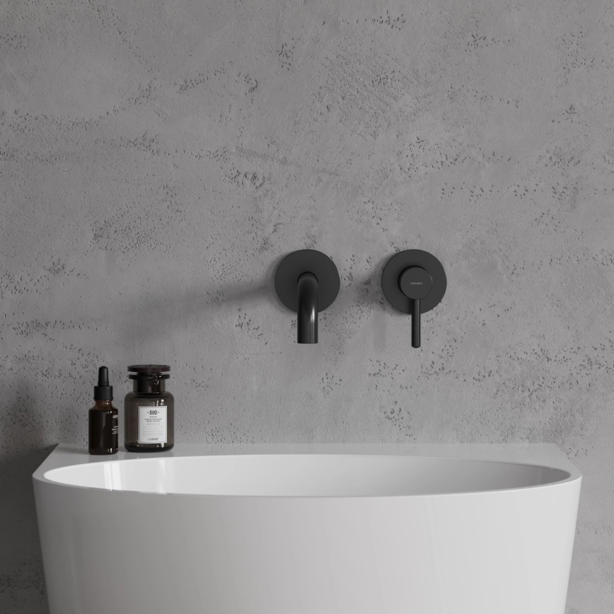 OMNIRES Y1215HLBL - Robinet de lavabo pour installation encastrée Y semi-mat noir