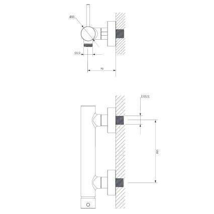 OMNIRES Y1240BL - Robinet de douche Y semi-mat noir