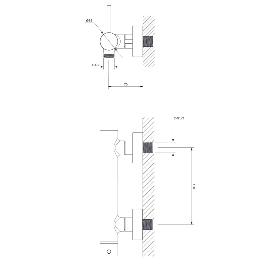 OMNIRES Y1240BL - Robinet de douche Y semi-mat noir